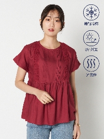 【すずかつ】クールタッチレースチュニックブラウス