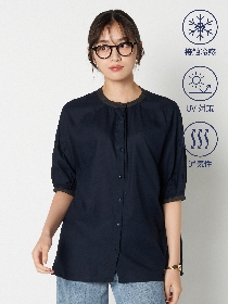 【すずかつ】クールタッチ配色パイピングブラウス
