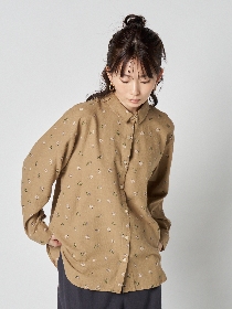 起毛ベーシック小花柄シャツ