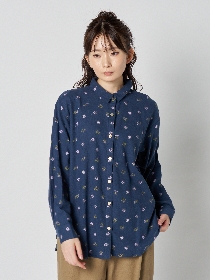 起毛ベーシック小花柄シャツ