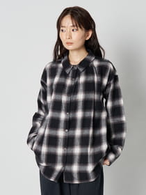 起毛オンブレチュニックシャツ
