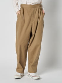 起毛ウエストゴムバレルパンツ