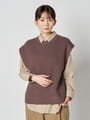 畦編みニットベスト