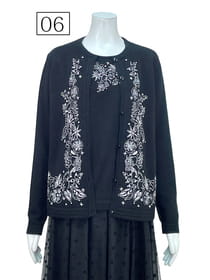 カシミヤ刺繍カーディガン