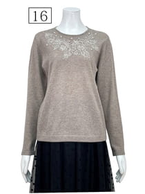 カシミヤ刺繍プルオーバー