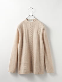 カシミヤ無地リンクスプルオーバー