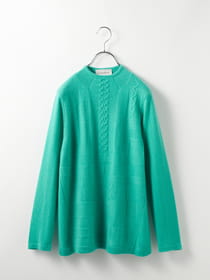 カシミヤ無地リンクスプルオーバー