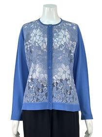 配色レースカーディガン