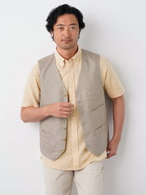 リネンパナマベスト