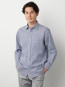 バスケットチェックセミワイドカラーシャツ