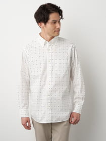 小紋プリントボタンダウンシャツ