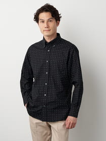 小紋プリントボタンダウンシャツ