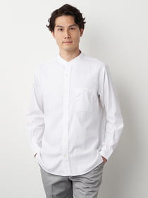 カラーネップドビーバンドカラーシャツ