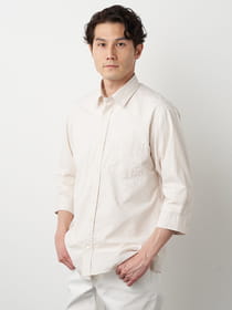 ボタニカルジャカード7分袖シャツ