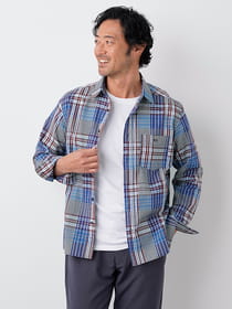 ドビーファンチェックシャツ