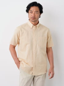 シャンブレー半袖ボタンダウンシャツ