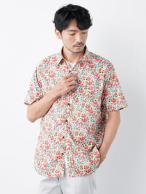 アロハプリント半袖シャツ made with Liberty Fablic
