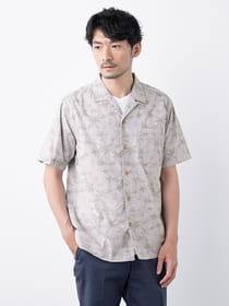 トロピカルジャカード半袖シャツ