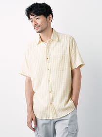 楊柳チェック半袖シャツ
