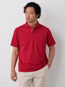 麻調ポリエステルカノコ半袖ポロ