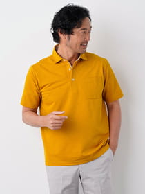 麻調ポリエステルカノコ半袖ポロ