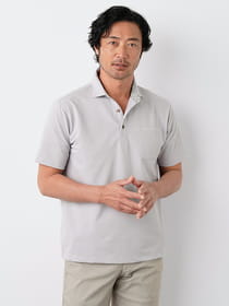 麻調ポリエステルカノコ半袖ポロ