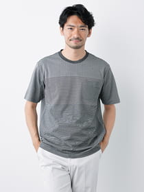 パネルボーダー半袖Tシャツ