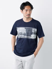 パッチワークプリント半袖Tシャツ