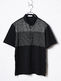 異素材切替スタンド半袖ポロ