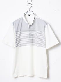 異素材切替スタンド半袖ポロ