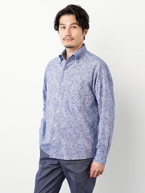 ボタニカルジャカード長袖シャツ