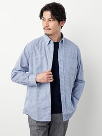 バスケットチェック長袖シャツ