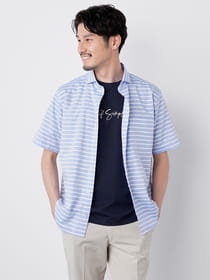 サマーボーダー半袖シャツ