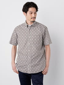≪WEB限定/1,111円OFF！対象商品≫カットドビーギンガム半袖シャツ