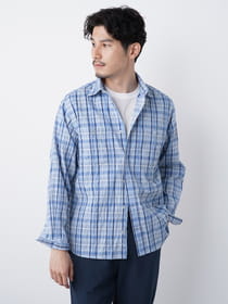 ≪WEB限定/1,111円OFF！対象商品≫夏長シャーリングオンブレーチェックシャツ