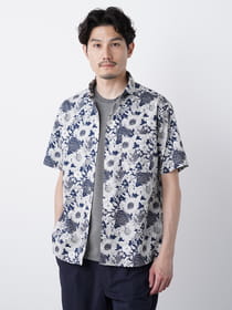 【3buy40%OFF！対象商品】サマーフラワープリント半袖シャツ/ MADE WITH LIBERTY FABRIC