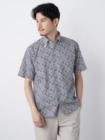 【3buy40%OFF！対象商品】アイビープリント半袖シャツ/ MADE WITH LIBERTY FABRIC