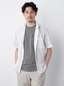 コットンリネン半袖シャツ