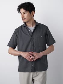 コットンリネン半袖シャツ
