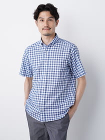 【サプライズセール！対象アイテム】ブルーヘアライン半袖シャツ