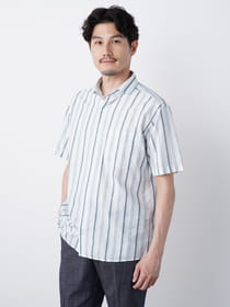 マルチストライプ半袖シャツ