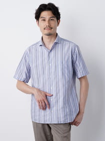 マルチストライプ半袖シャツ