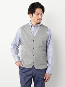 撚り杢カノコベスト