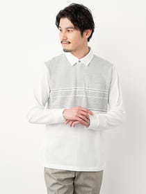千鳥長袖ZIPポロ