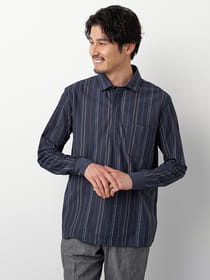 ダブルストライプ長袖ZIPポロ