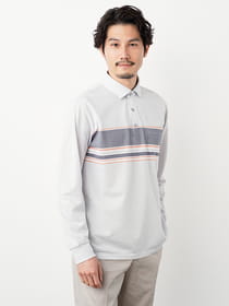 ≪WEB限定/1,111円OFF！対象商品≫パネルボーダー長袖ポロ