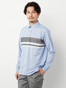 ≪WEB限定/1,111円OFF！対象商品≫パネルボーダー長袖ポロ