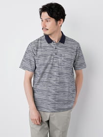 ウェーブボーダー半袖ポロ