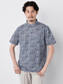 ドローイングリーフプリント半袖ポロ