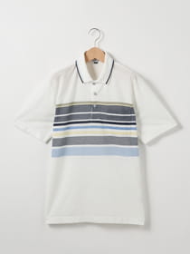 パネルボーダー半袖ポロ